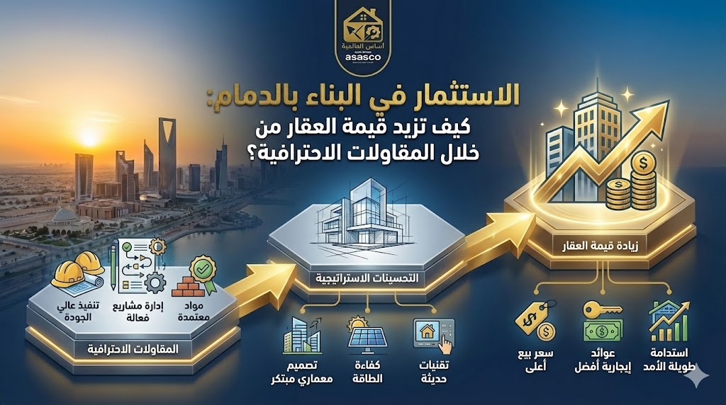 الاستثمار في البناء بالدمام: كيف تزيد قيمة العقار من خلال المقاولات الاحترافية؟